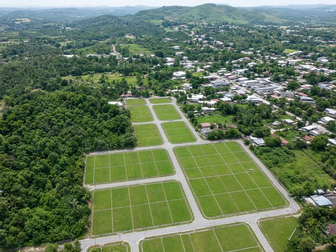 已分割为独立地段并铺设新道路的土地